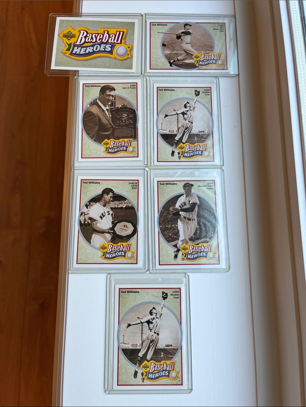 1991 Upper Deck Ted William Baseball Heroes. 7 Card Set.